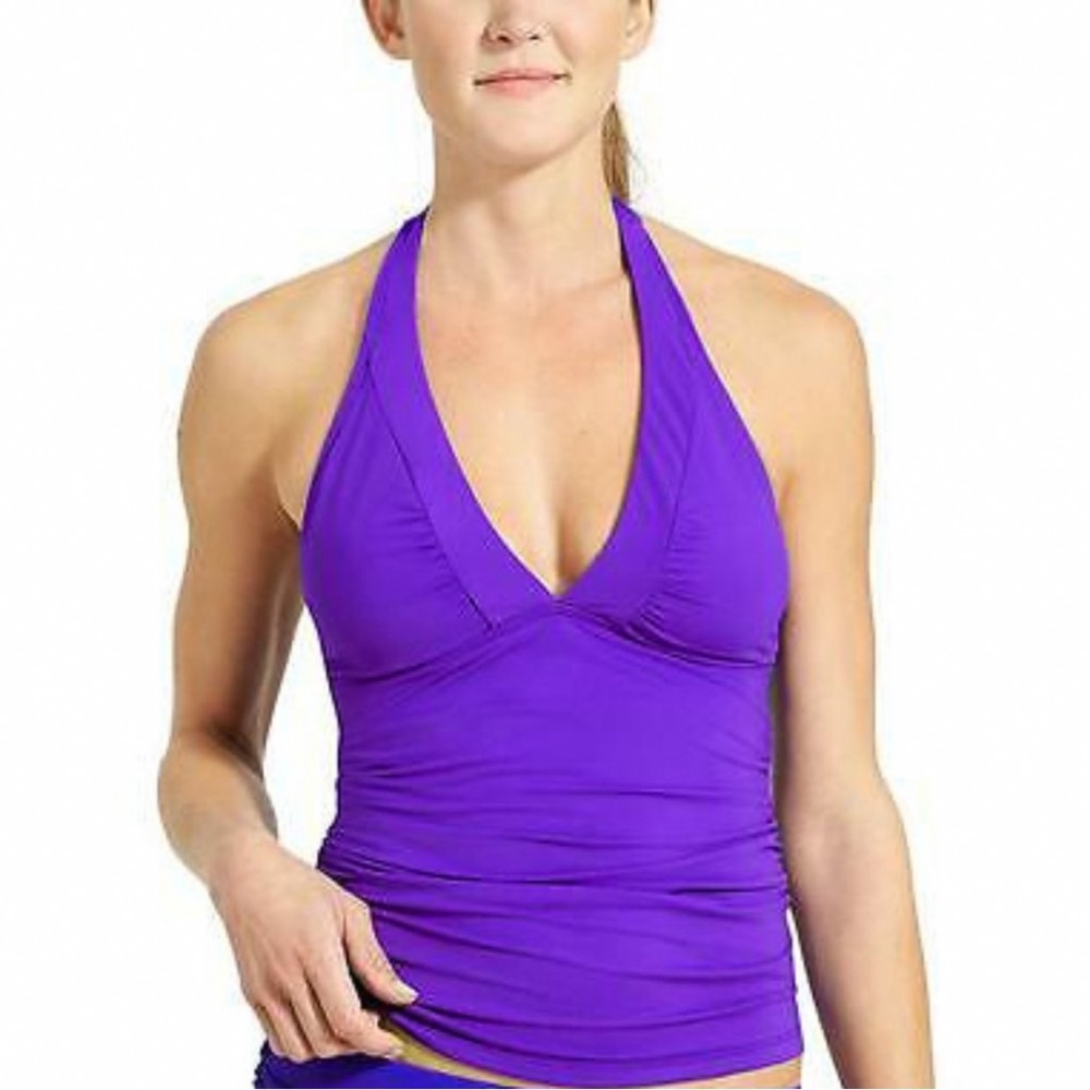 ATHLETA Shirrendipity rich purple tankini top, S.